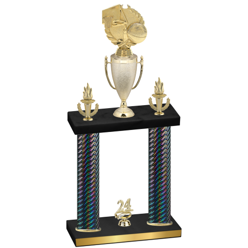 Double Black Carbon Fiber Year Basketball Trophy