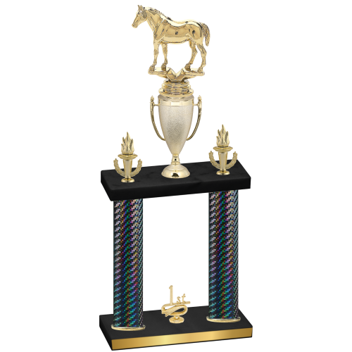 Double Black Carbon Fiber First Place Horses Trophy