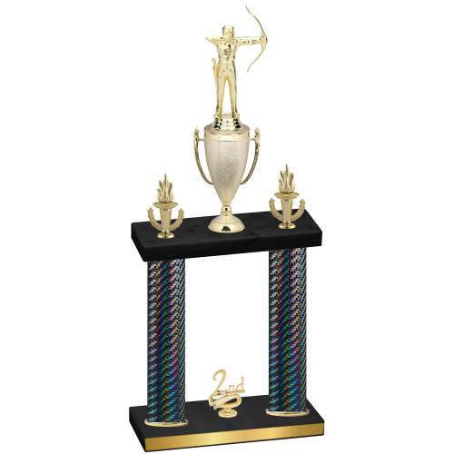 Double Black Carbon Fiber Second Place Archery Trophy