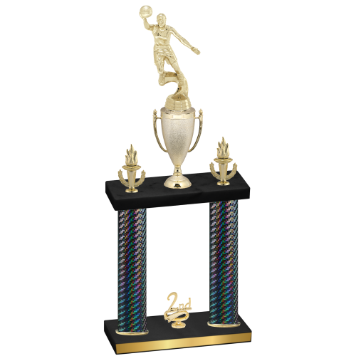 Double Black Carbon Fiber Second Place Basketball Trophy