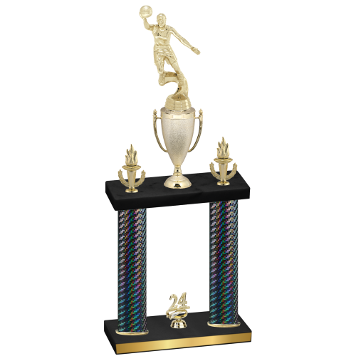 Double Black Carbon Fiber Year Basketball Trophy