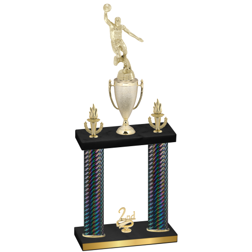 Double Black Carbon Fiber Second Place Basketball Trophy