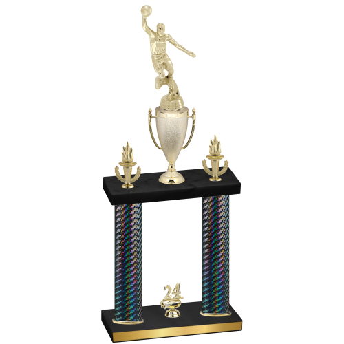 Double Black Carbon Fiber Year Basketball Trophy