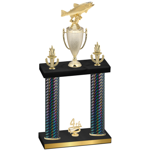 Double Black Carbon Fiber Fourth Place Fishing Trophy