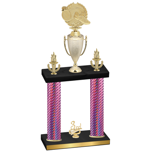 Double Pink Carbon Fiber Third Place Running Trophy