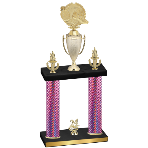 Double Pink Carbon Fiber Year Running Trophy