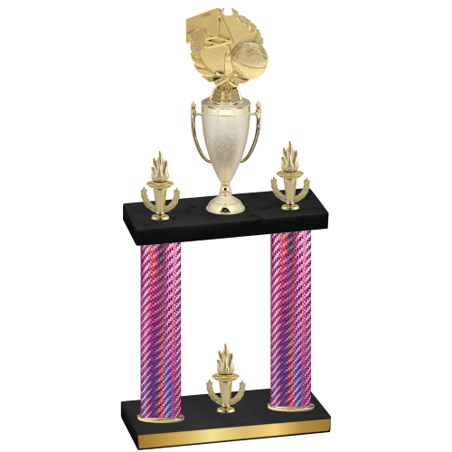 Double Pink Carbon Fiber Victory Basketball Trophy
