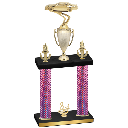 Double Pink Carbon Fiber Third Place Cars Trophy