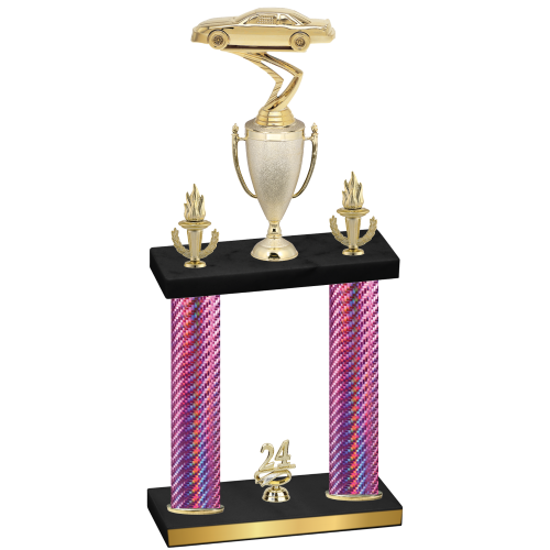 Double Pink Carbon Fiber Year Cars Trophy