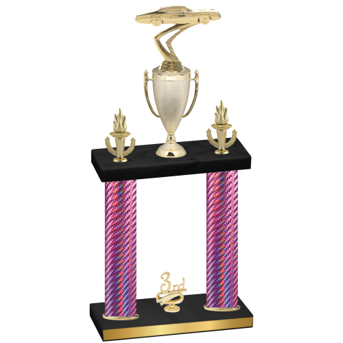 Double Pink Carbon Fiber Third Place Cars Trophy