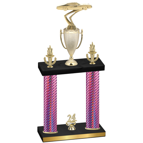 Double Pink Carbon Fiber Year Cars Trophy