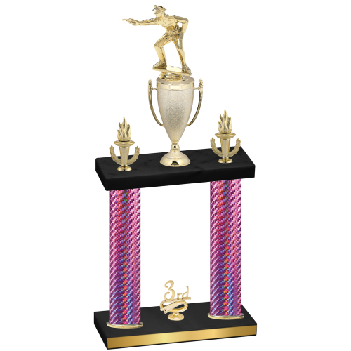 Double Pink Carbon Fiber Third Place Shooter Trophy