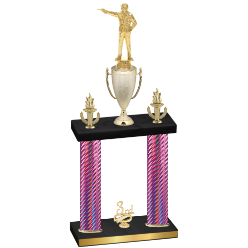 Double Pink Carbon Fiber Third Place Shooter Trophy