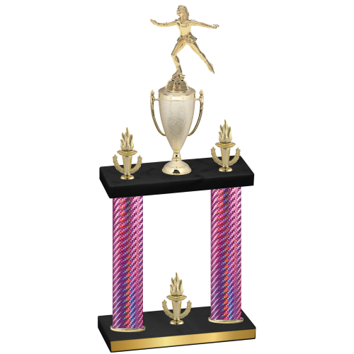 Double Pink Carbon Fiber Victory Skater Trophy