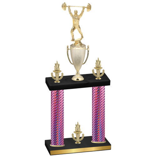 Double Pink Carbon Fiber Victory Weights Trophy