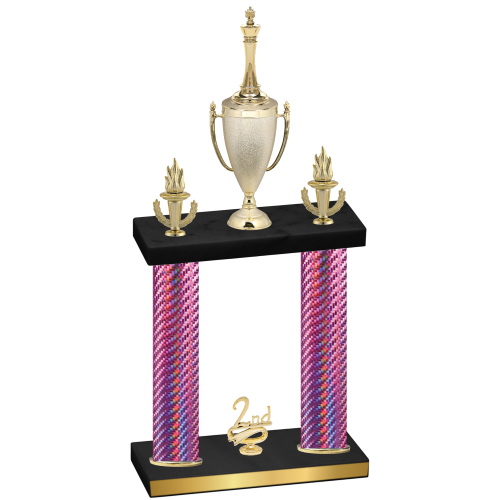 Double Pink Carbon Fiber Second Place Chess Trophy