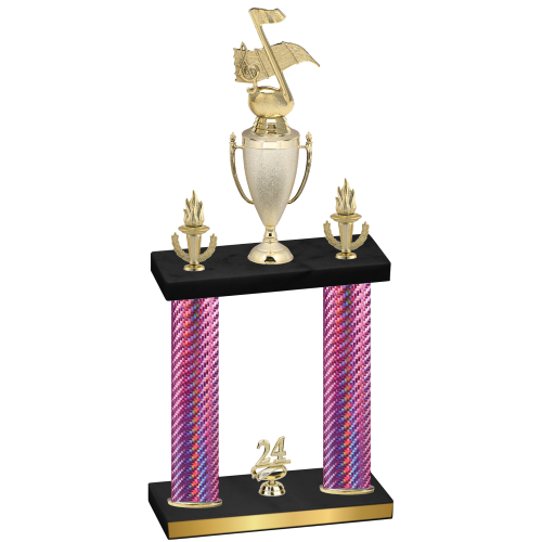 Double Pink Carbon Fiber Year Music Trophy
