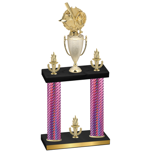Double Pink Carbon Fiber Victory Baseball Trophy