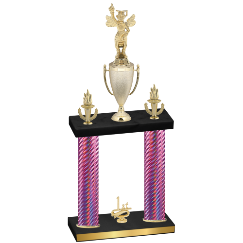 Double Pink Carbon Fiber First Place Academics Trophy