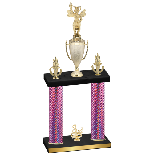 Double Pink Carbon Fiber Third Place Academics Trophy