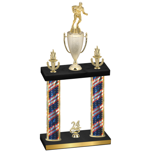 Double Flag USA Year Rugby Trophy