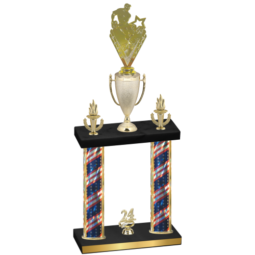 Double Flag USA Year Rugby Trophy