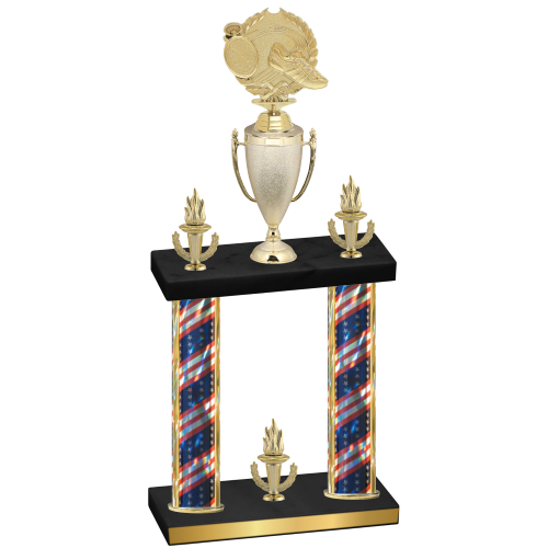 Double Flag USA Victory Running Trophy