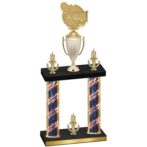 Double Flag USA Victory Tennis Trophy