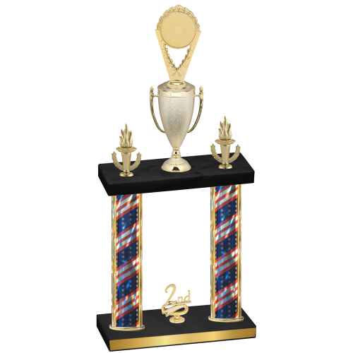 Double Flag USA Second Place Insert Trophy