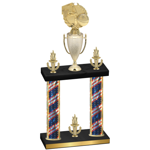 Double Flag USA Victory Basketball Trophy