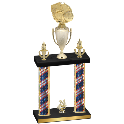 Double Flag USA Year Basketball Trophy