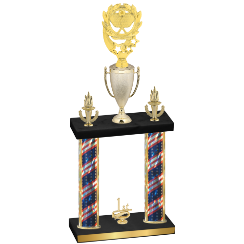 Double Flag USA First Place Pickleball Trophy