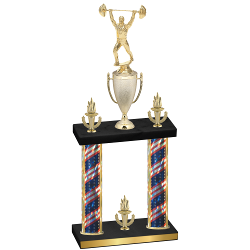 Double Flag USA Victory Weights Trophy