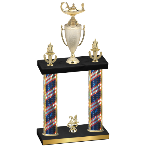 Double Flag USA Year Academics Trophy