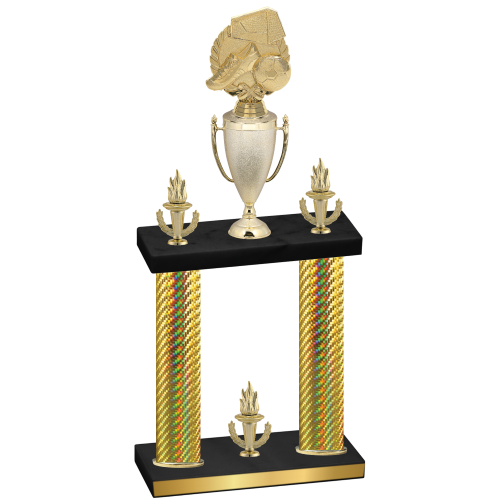 Double Gold Carbon Fiber Victory Soccer Trophy