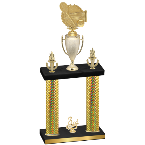 Double Gold Carbon Fiber Third Place Tennis Trophy