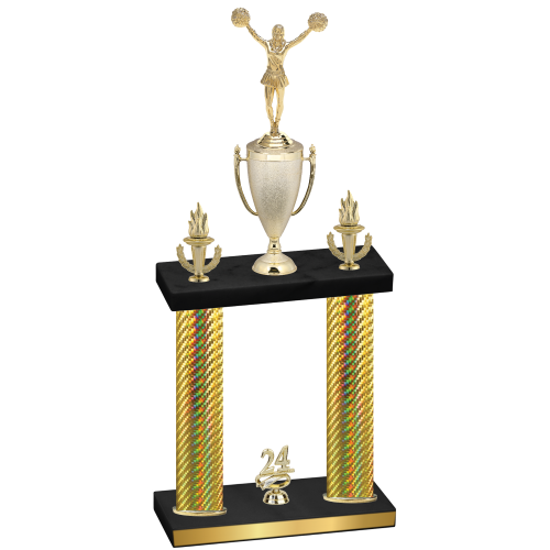 Double Gold Carbon Fiber Year Cheerleading Trophy