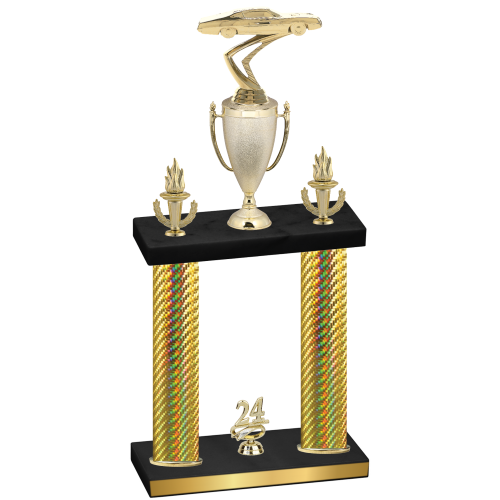 Double Gold Carbon Fiber Year Cars Trophy