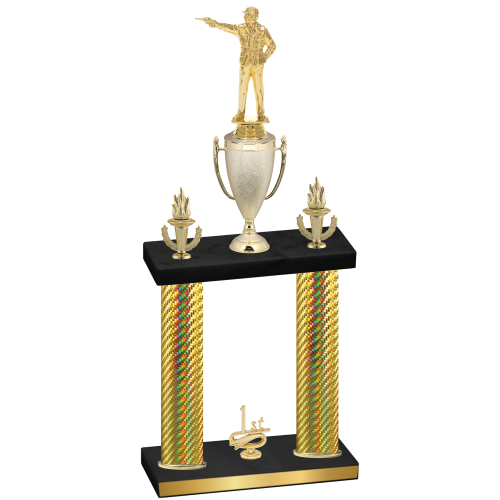 Double Gold Carbon Fiber First Place Shooter Trophy