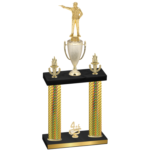 Double Gold Carbon Fiber Fourth Place Shooter Trophy