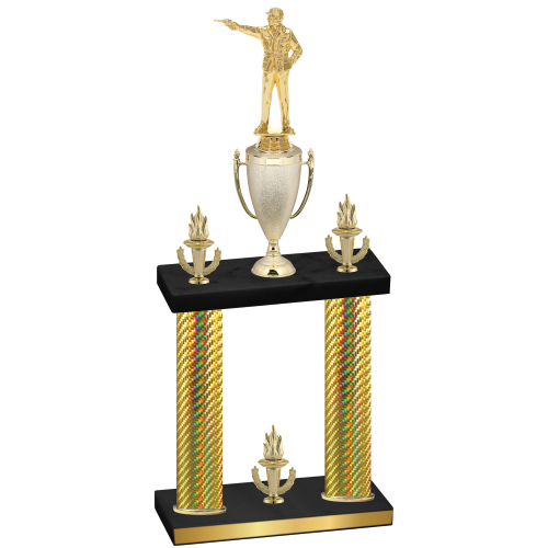 Double Gold Carbon Fiber Victory Shooter Trophy