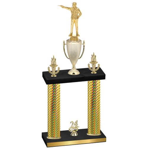 Double Gold Carbon Fiber Year Shooter Trophy
