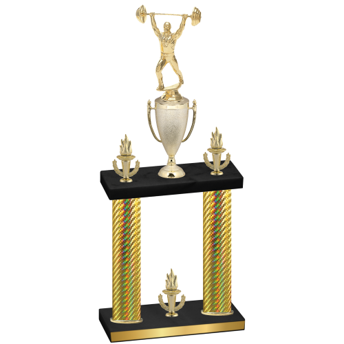 Double Gold Carbon Fiber Victory Weights Trophy