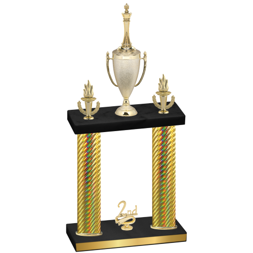 Double Gold Carbon Fiber Second Place Chess Trophy