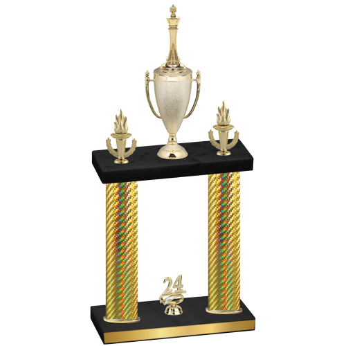 Double Gold Carbon Fiber Year Chess Trophy