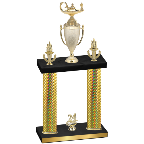 Double Gold Carbon Fiber Year Academics Trophy