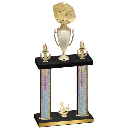 Double Silver Glacier Third Place Basketball Trophy