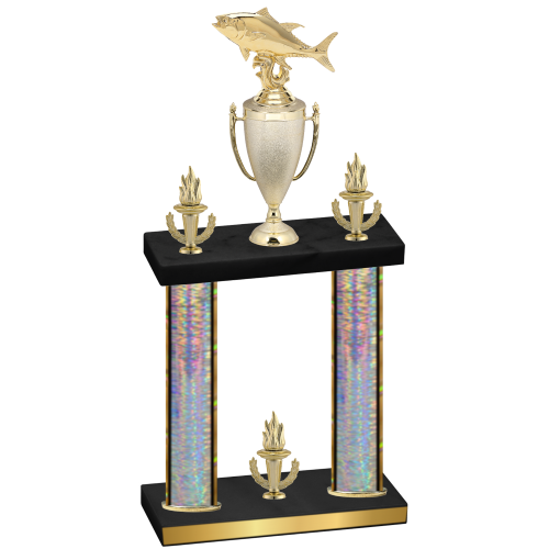 Double Silver Glacier Victory Fishing Trophy