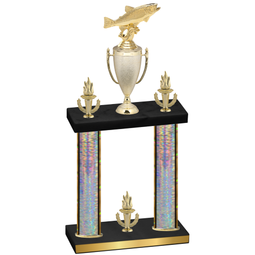 Double Silver Glacier Victory Fishing Trophy