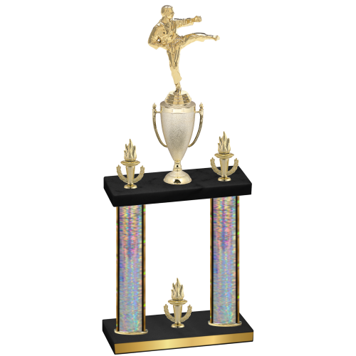 Double Silver Glacier Victory Karate Trophy